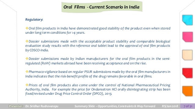 Oral Films Development Manufacturing In India Current