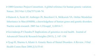 Hamosh Oral health and genetics | PPTX