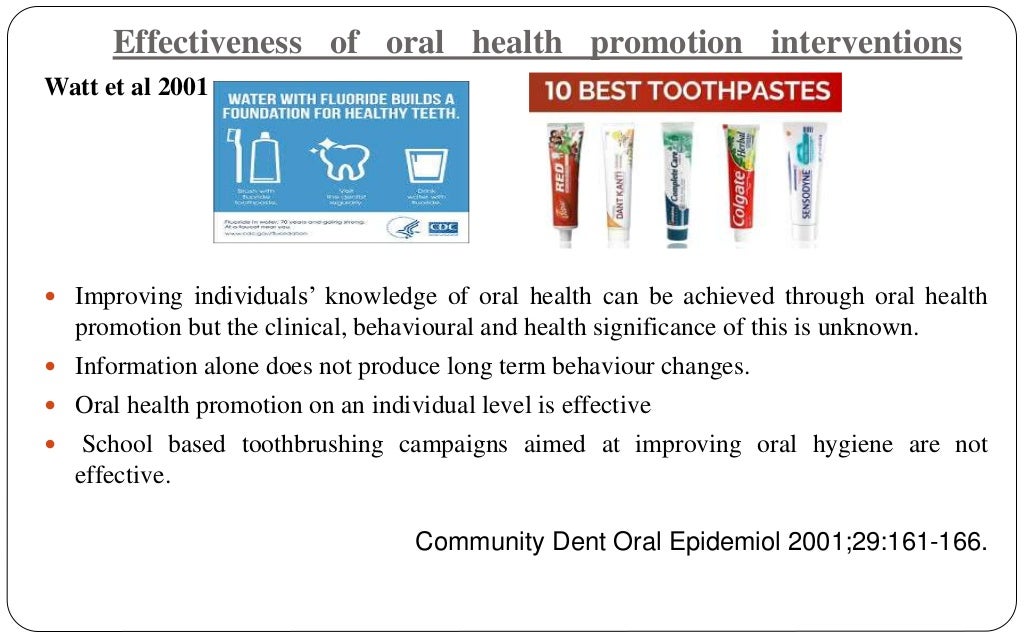 Oral health promotion