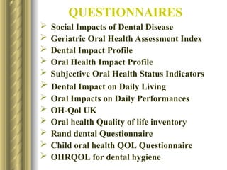 oral health Related quality of life (seminar) | PPT