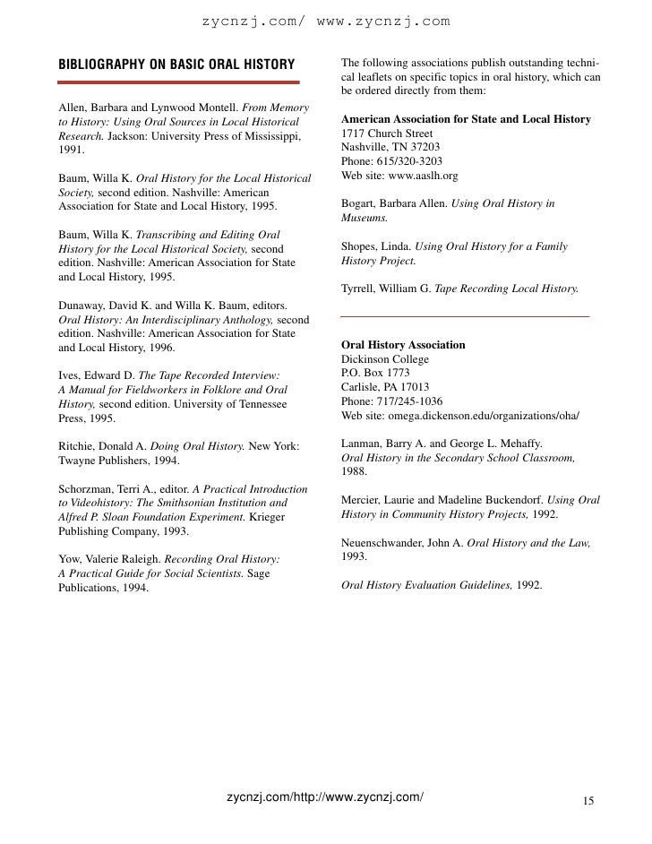 Oral history guidelines