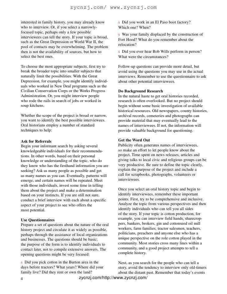 Oral history guidelines