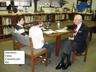 Open-ended questions uncover a storyHow can these questions be tuned to better uncover the hidden stories?Where were you born?Is there a special object from school that has special significance to you?Did you have any traditions when you went to our school?Were there foods you liked in the lunchroom?Did you have recess?