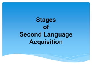 Stages
of
Second Language
Acquisition
 