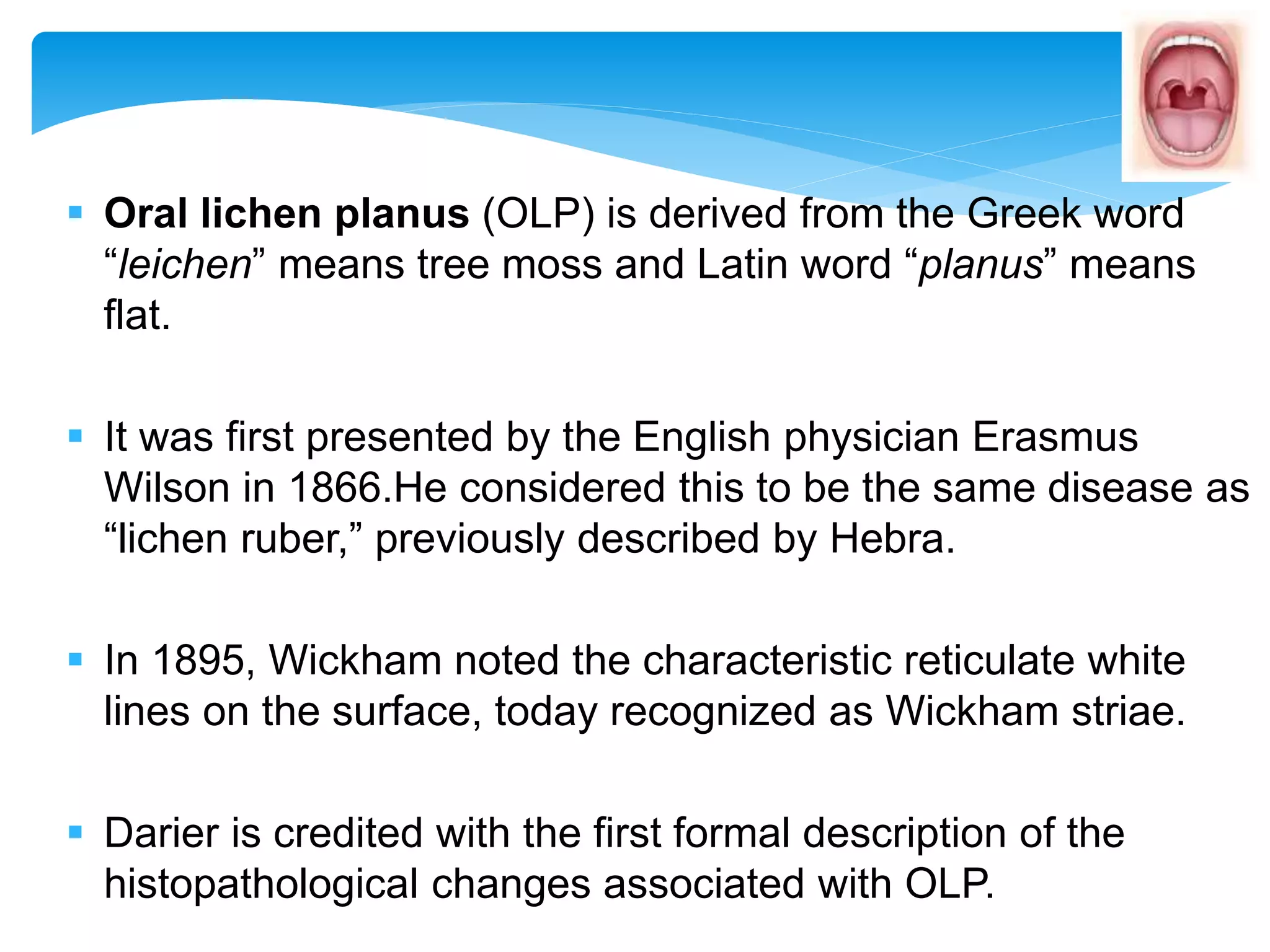 Oral lichen planus seminar | PPTX