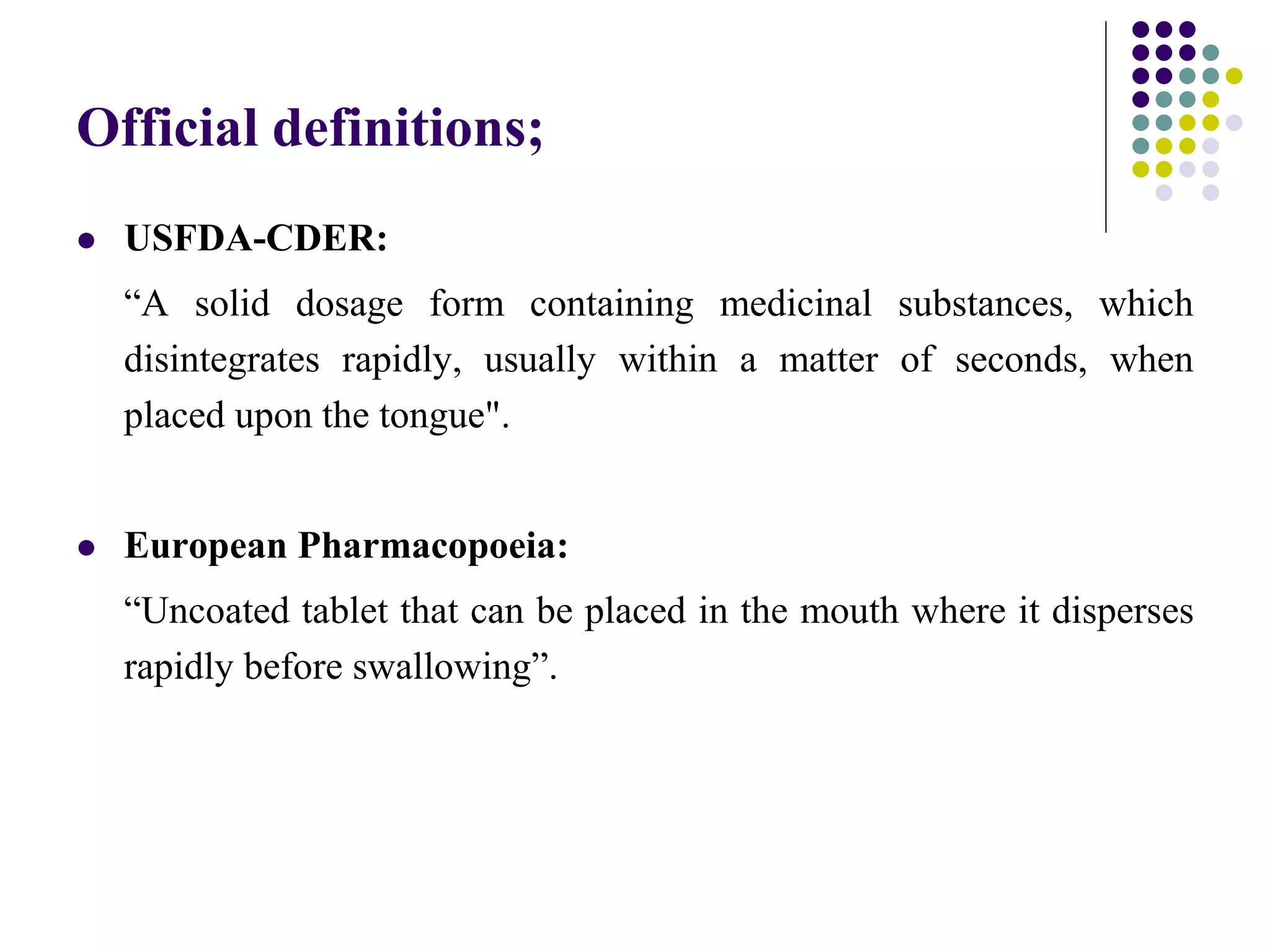 Orally disintegrating tablets 1 | PPT