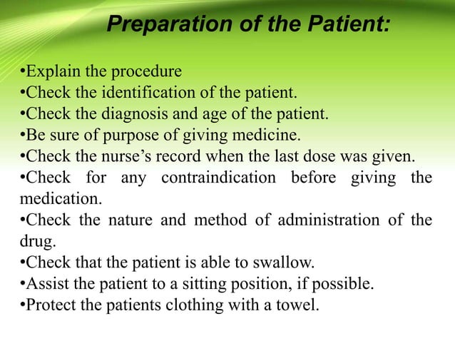 Oral medication administration | PPTX
