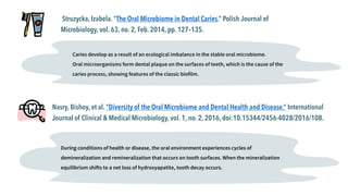 Struzycka, Izabela. “The Oral Microbiome in Dental Caries.” Polish Journal of
Microbiology, vol. 63, no. 2, Feb. 2014, pp....