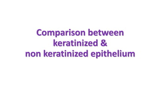 Comparison between
keratinized &
non keratinized epithelium
 