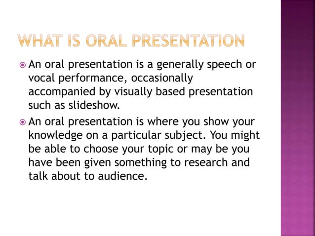 Oral presentation | PPT