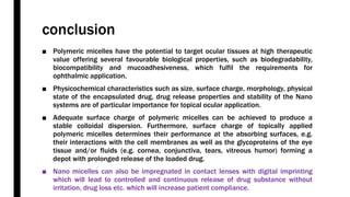 Applications of nanotechnology in ocular drug delivery. | PPTX
