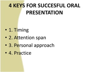 Oral presentation at confernces | PPTX