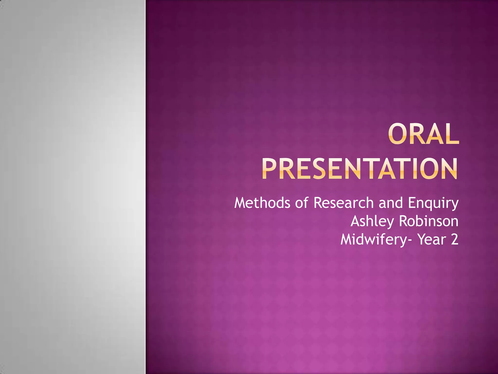 Oral presentation ppt | PPTX