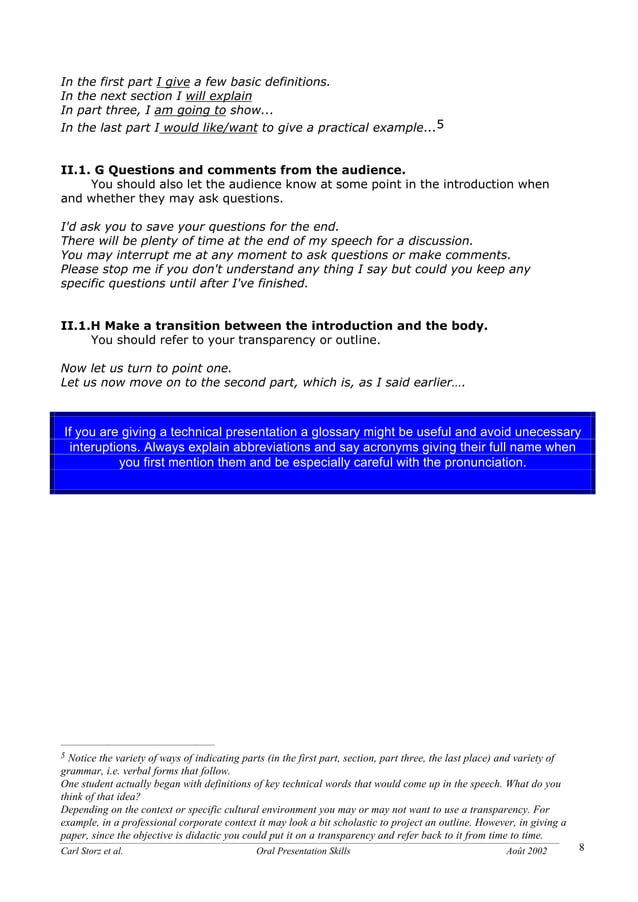 Oral presentation skills | PDF