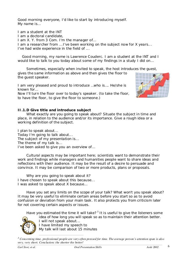 Self introduction for presentation image