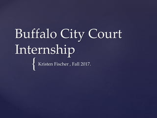 {
Buffalo City Court
Internship
Kristen Fischer , Fall 2017.
 