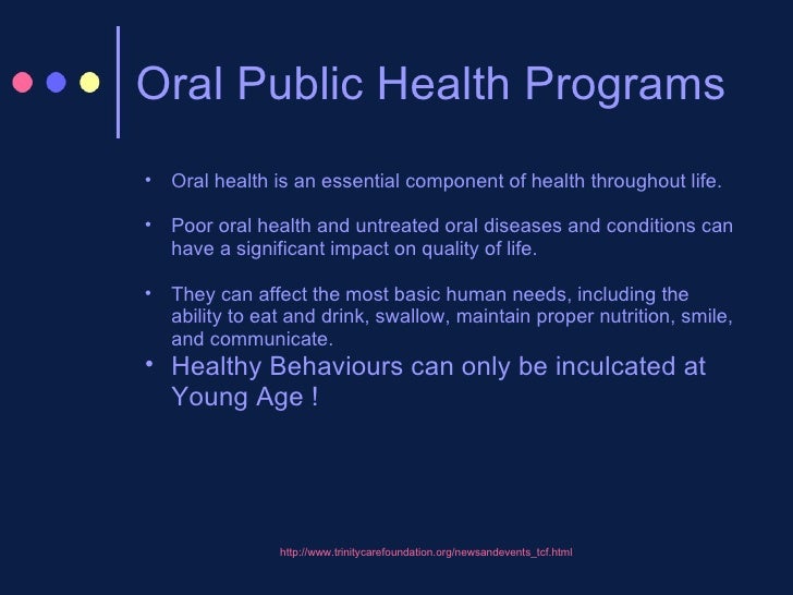 Oral Public Health Programs