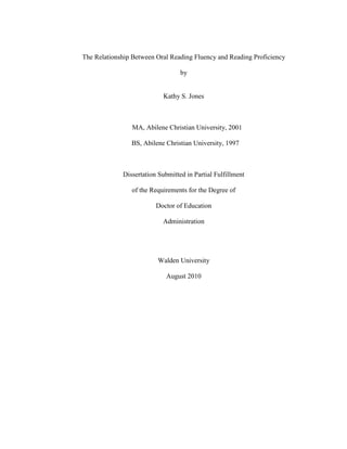 The Relationship between Oral Reading Fluency and Reading Proficiency ...