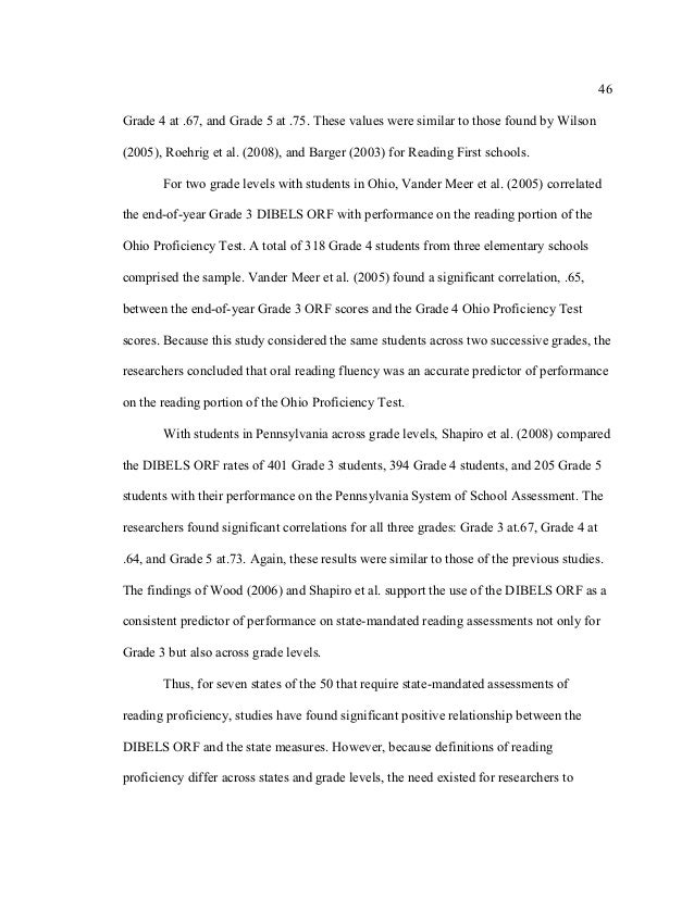The Relationship Between Oral Reading Fluency And Reading