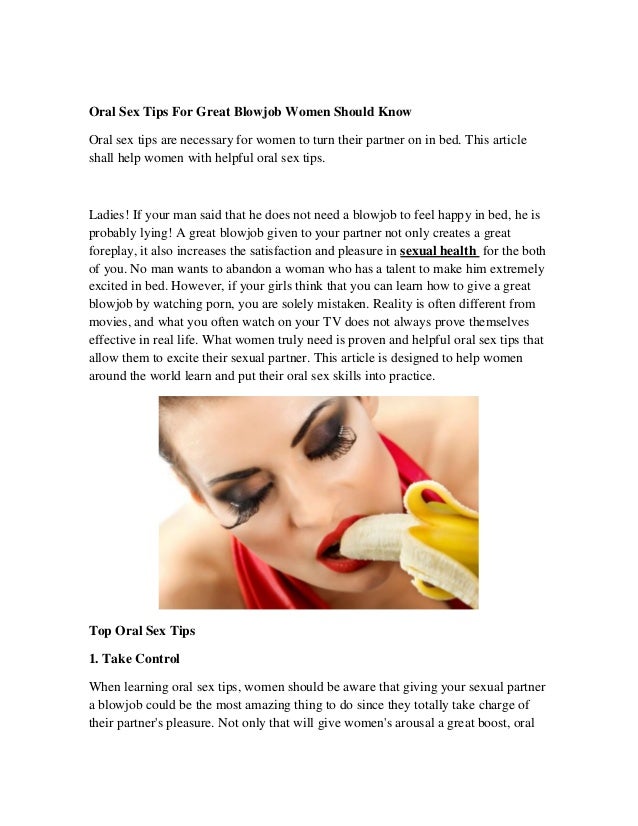 Tips on giving a blow job
