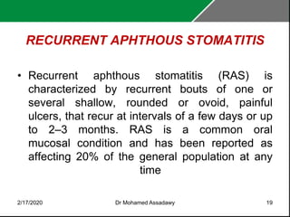 Major Ras Oral ulceration Dr mohamed assadawy | PPTX