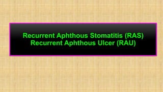 Minor Ras Ulcers oral ulcerations herpes simplix minor, major and herpitiform | PDF