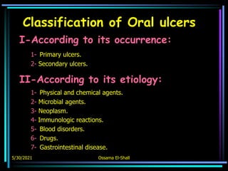 Oral ulcers part (1) | PDF