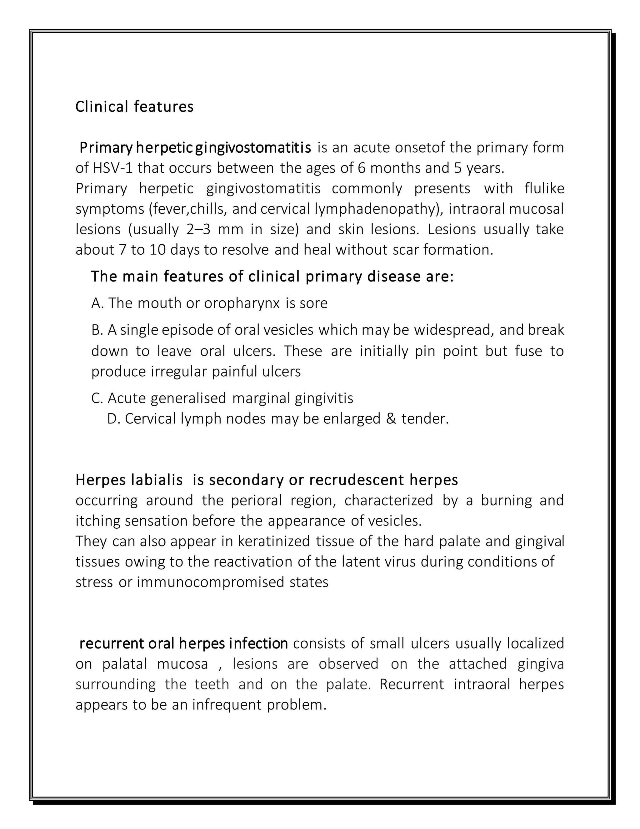 Oral viral infections | DOCX