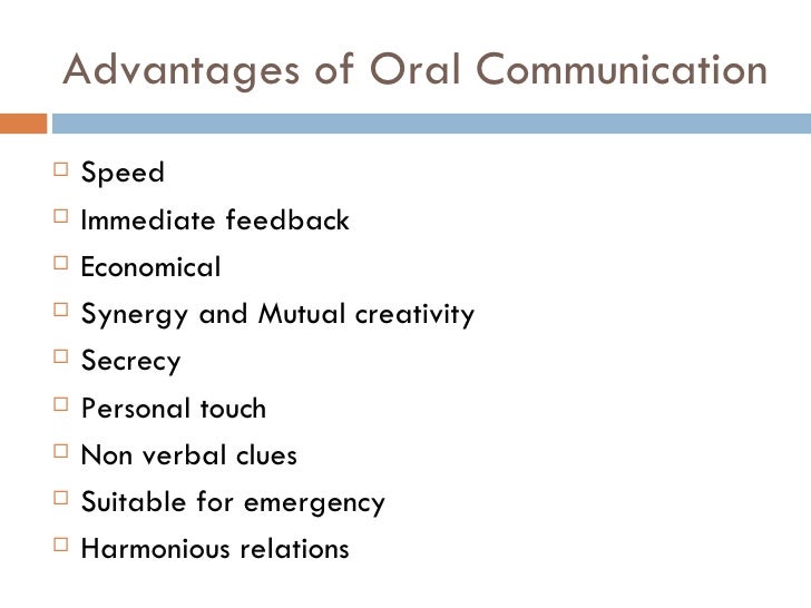 Advantages Of Oral Communication 93