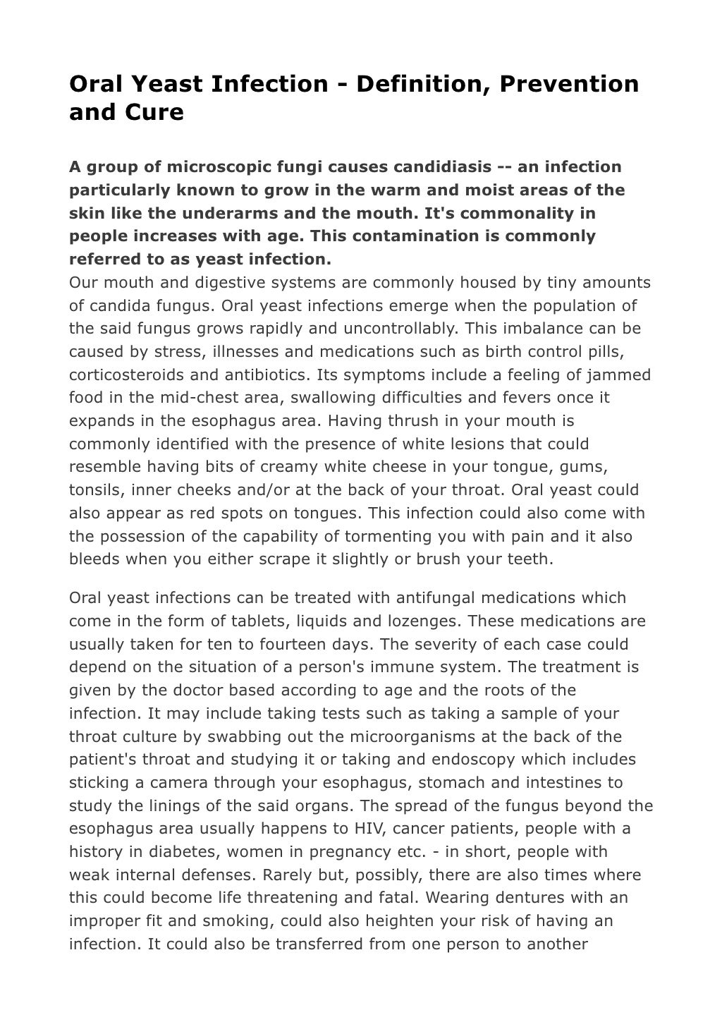 Oral Yeast Infection