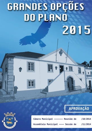 Município de Salvaterra de Magos 
RESUMO DO ORÇAMENTO PARA O ANO 2015 
Receitas Montante (€) Despesas Montante (€) 
Correntes .................... 9.709.093 Correntes .................... 9.264.721 
Capital .................... 574.015 Capital .................... 1.018.387 
Total: 10.283.108 Total: 10.283.108 
Serviços Municipalizados 0 Serviços Municipalizados 0 
Total Geral: 10.283.108 Total Geral: 10.283.108 
ORGÃO EXECUTIVO 
Em .......... de ................................... de ............... 
................................................................................. 
ORGÃO DELIBERATIVO 
Em .......... de ................................... de ............... 
................................................................................. 
Emitido em: 24-10-2014 11:17:26 José Gabriel Almeida Marques Pág. 1/1 
 