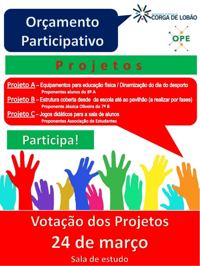 Orçamento participativo projetos a votação