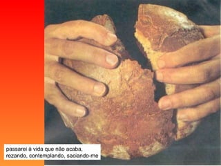 passarei à vida que não acaba, rezando, contemplando, saciando-me 