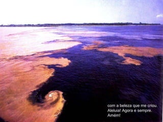 com a beleza que me criou. Aleluia! Agora e sempre. Amém! 