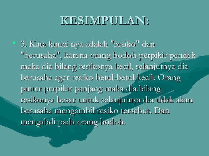Orang Bodoh Vs Orang Pintar