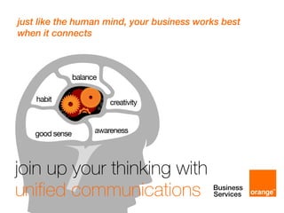 join up your thinking with  unified communications just like the human mind, your business works best  when it connects 