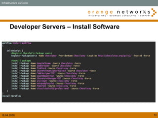 18.04.2016 13
Developer Servers – Install Software
Infrastructure as Code
 