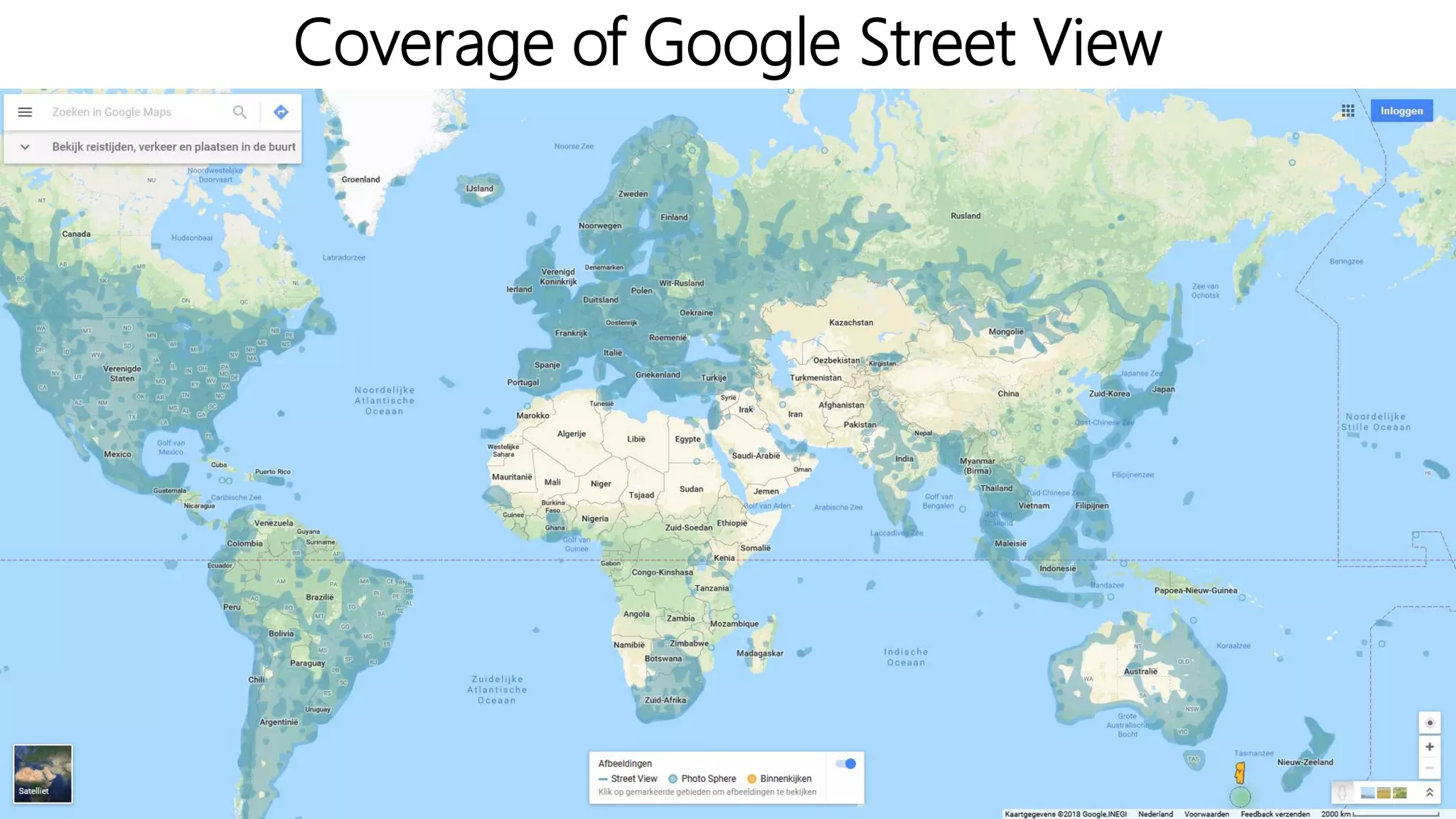 Coverage of Google Street View
 