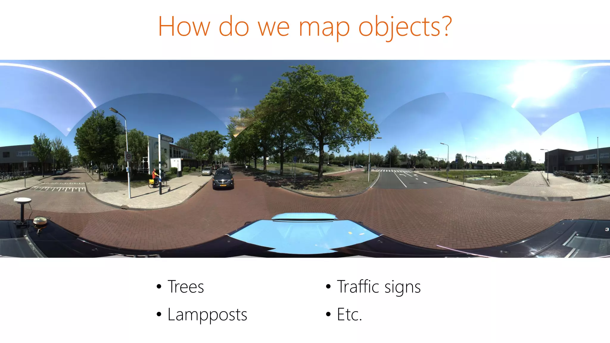 How do we map objects?
• Trees
• Lampposts
• Traffic signs
• Etc.
 