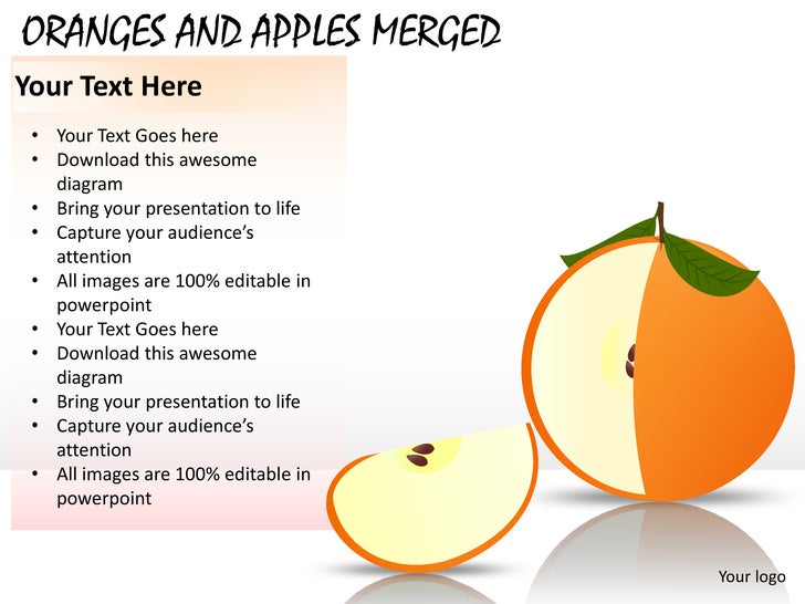 Oranges and apples merged powerpoint presentation templates
