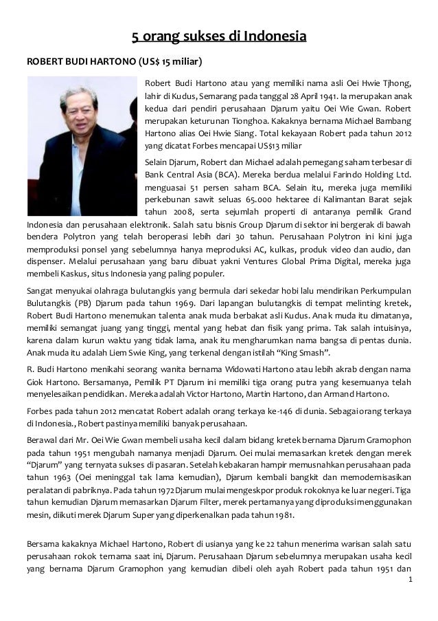 Orang yang sukses di forex indonesia
