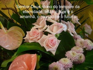 Senhor Deus, dono do tempo e da eternidade, teu é o hoje e o amanhã, o passado e o futuro. 
