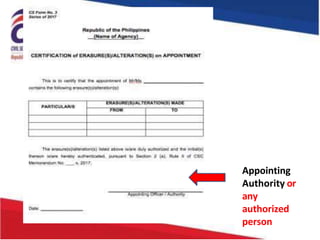2017 Omnibus Rules on Appointments and Other Human Resource Actions, As ...