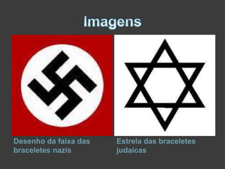 Desenho da faixa das   Estrela das braceletes
braceletes nazis       judaicas
 