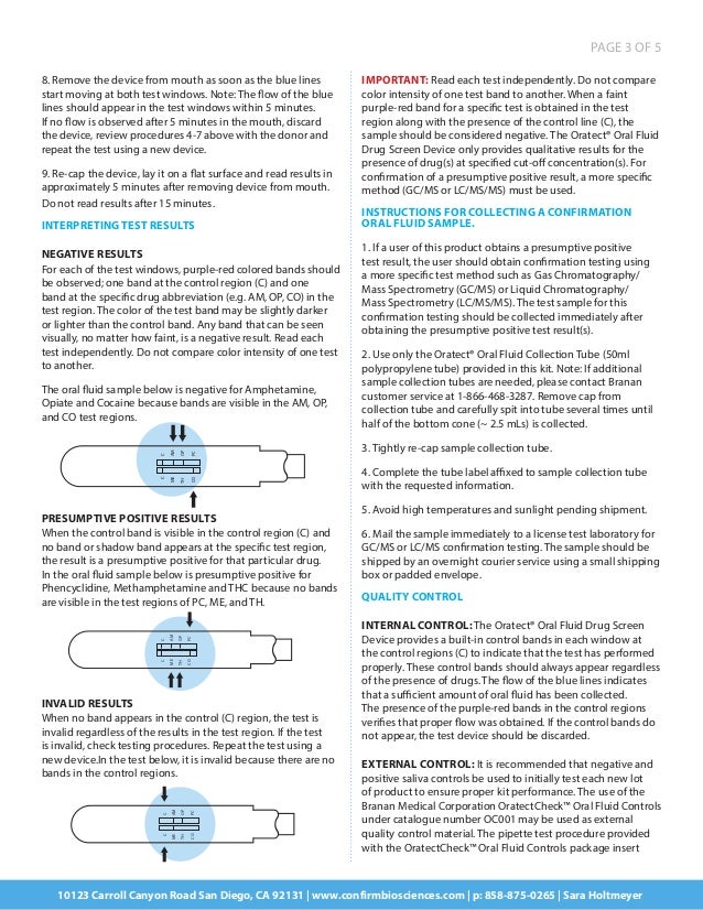 Oratect Oral Fluid Drug Testing Device