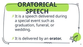 ORATORICAL SPEECH. Orator’s speech. Important speech | PPTX