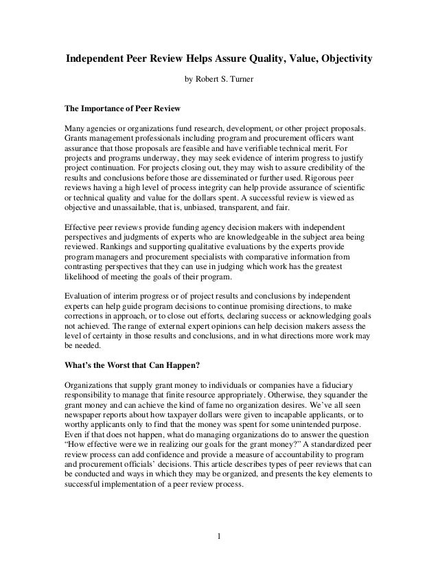 peer review paper example