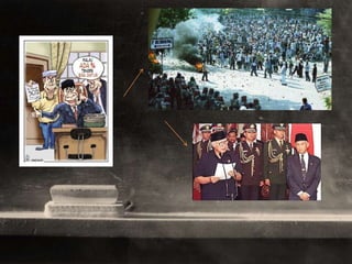Krisis moneter
Kerusuhan
12 mei 1998
Soeharto mengundurkan diri
21 Mei 1998
 