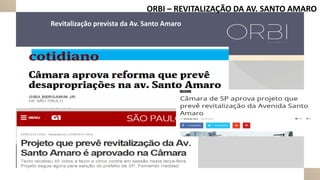 ORBI – REVITALIZAÇÃO DA AV. SANTO AMARO
Revitalização prevista da Av. Santo Amaro
 