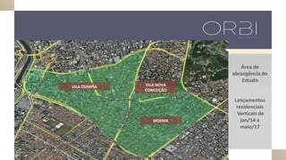 VILA NOVA
CONCEIÇÃO
MOEMA
VILA OLIMPIA
Área de
abrangência do
Estudo
Lançamentos
residenciais
Verticais de
jan/14 a
maio/17
 
